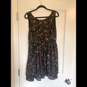 Satin Pleated Print Dress